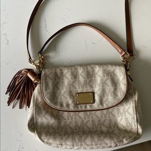 Michael Kors bag.  Tan, brown & cream MK logos. Used very little.